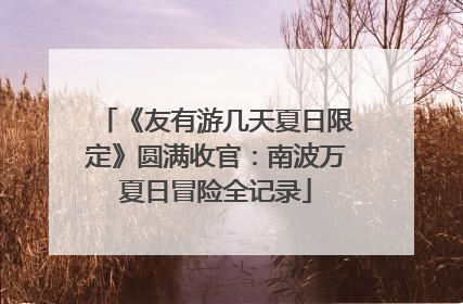 《友有游几天夏日限定》圆满收官：南波万夏日冒险全记录