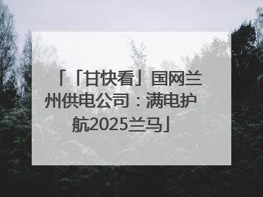 「甘快看」国网兰州供电公司：满电护航2025兰马