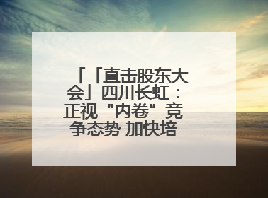 「直击股东大会」四川长虹：正视“内卷”竞争态势 加快培育发展新动能