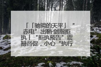 「驰骋的天平」“赤电”出鞘·剑指拒执︱“拒执预告”震撼督促，小心“执行”变“执刑”