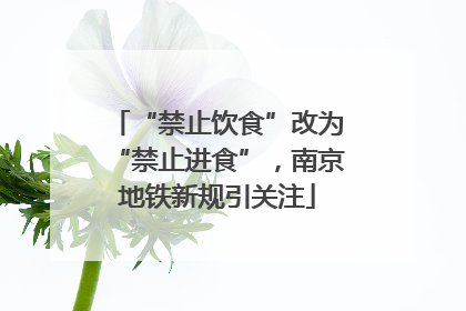 “禁止饮食”改为“禁止进食”，南京地铁新规引关注