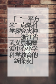 “一平方米”点燃科学探究火种——浙江省武义县桐琴镇中心小学科学教育的新探索