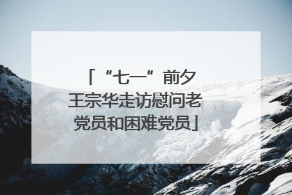 “七一”前夕 王宗华走访慰问老党员和困难党员