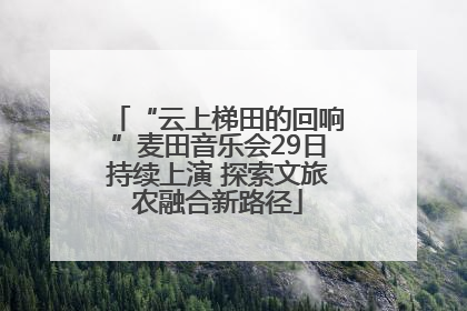 “云上梯田的回响”麦田音乐会29日持续上演 探索文旅农融合新路径