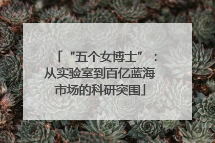 “五个女博士”：从实验室到百亿蓝海市场的科研突围