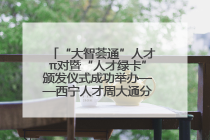 “大智荟通”人才π对暨“人才绿卡”颁发仪式成功举办——西宁人才周大通分会场亮点纷呈