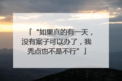 “如果真的有一天，没有案子可以办了，我秃点也不是不行”