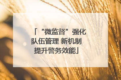 “微监督”强化队伍管理 新机制提升警务效能