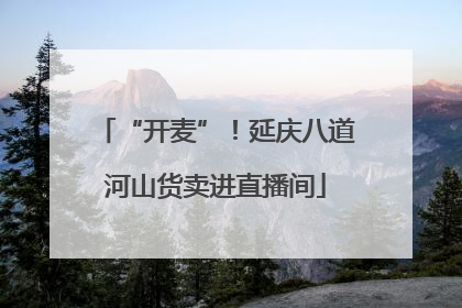 “开麦”！延庆八道河山货卖进直播间