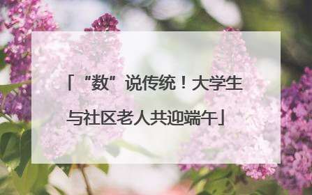 “数”说传统！大学生与社区老人共迎端午