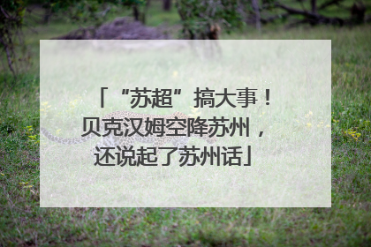 “苏超”搞大事！贝克汉姆空降苏州，还说起了苏州话