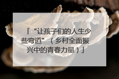 “让孩子们的人生少些弯道”（乡村全面振兴中的青春力量）