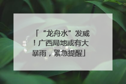 “龙舟水”发威！广西局地或有大暴雨，紧急提醒