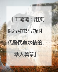 王璐璐：用实际行动书写新时代警民鱼水情的动人篇章