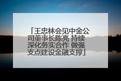 王忠林会见中金公司董事长陈亮 持续深化务实合作 做强支点建设金融支撑