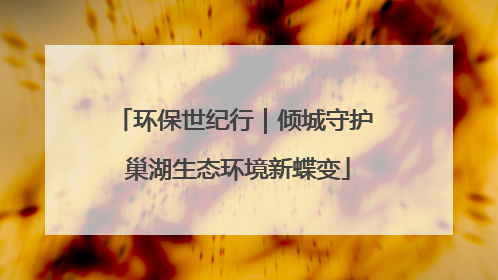 环保世纪行｜倾城守护 巢湖生态环境新蝶变