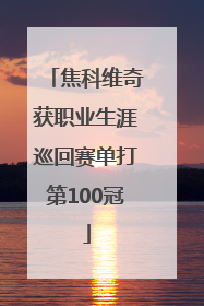 焦科维奇获职业生涯巡回赛单打第100冠