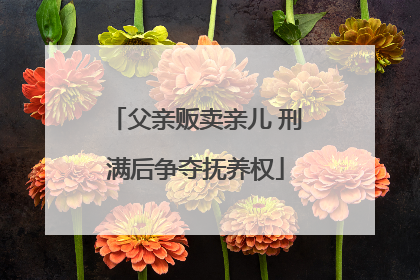 父亲贩卖亲儿 刑满后争夺抚养权