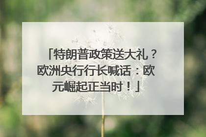 特朗普政策送大礼？欧洲央行行长喊话：欧元崛起正当时！