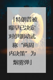 特朗普被曝早已决定对伊朗动武 称“两周内决策”为烟雾弹