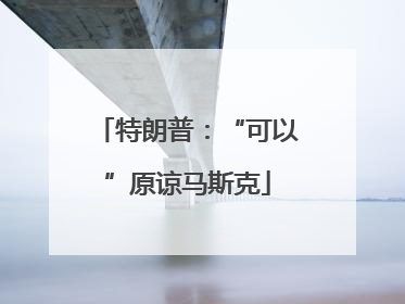 特朗普：“可以”原谅马斯克