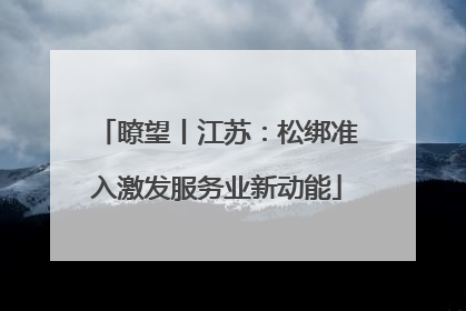 瞭望丨江苏：松绑准入激发服务业新动能