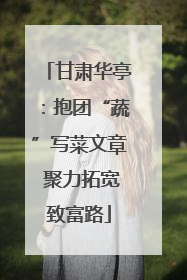 甘肃华亭：抱团“蔬”写菜文章 聚力拓宽致富路