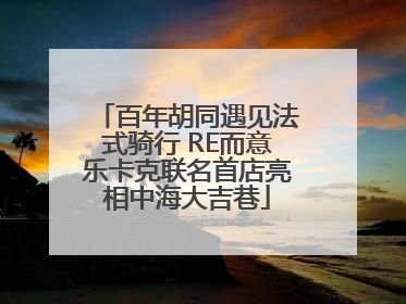 百年胡同遇见法式骑行 RE而意乐卡克联名首店亮相中海大吉巷