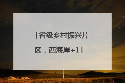 省级乡村振兴片区，西海岸+1
