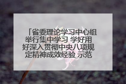 省委理论学习中心组举行集中学习 学好用好深入贯彻中央八项规定精神成效经验 示范带头持续推动全省学习教育走深走实