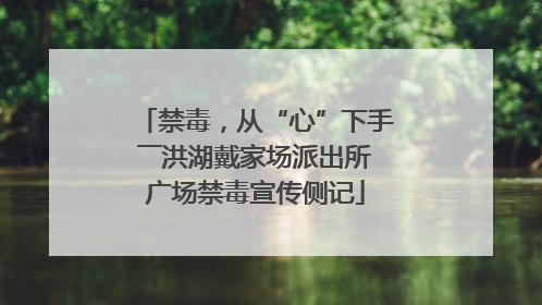 禁毒，从“心”下手――洪湖戴家场派出所广场禁毒宣传侧记