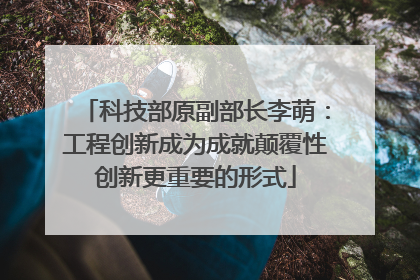 科技部原副部长李萌：工程创新成为成就颠覆性创新更重要的形式