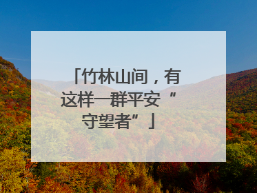 竹林山间，有这样一群平安“守望者”