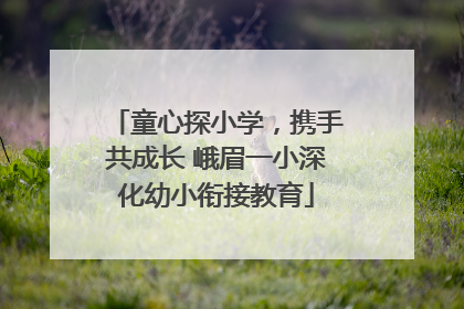童心探小学，携手共成长 峨眉一小深化幼小衔接教育