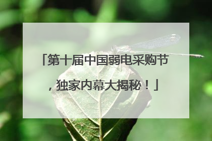 第十届中国弱电采购节，独家内幕大揭秘！