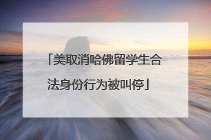 美取消哈佛留学生合法身份行为被叫停