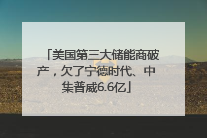 美国第三大储能商破产，欠了宁德时代、中集普威6.6亿