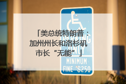 美总统特朗普：加州州长和洛杉矶市长“无能”
