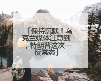 保持沉默！乌克兰媒体注意到，特朗普这次一反常态