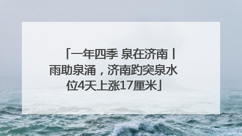 一年四季 泉在济南丨雨助泉涌，济南趵突泉水位4天上涨17厘米