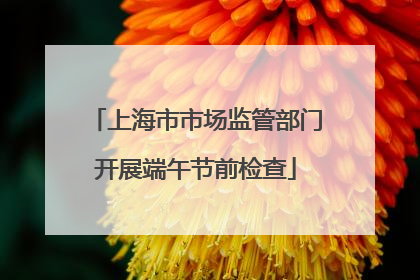 上海市市场监管部门开展端午节前检查