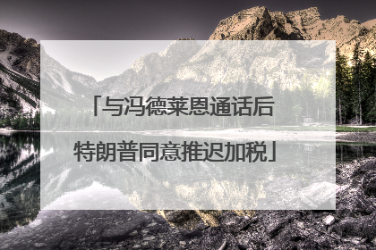 与冯德莱恩通话后 特朗普同意推迟加税