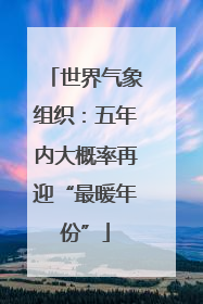 世界气象组织：五年内大概率再迎“最暖年份”
