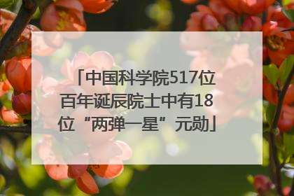 中国科学院517位百年诞辰院士中有18位“两弹一星”元勋