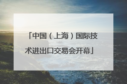中国（上海）国际技术进出口交易会开幕
