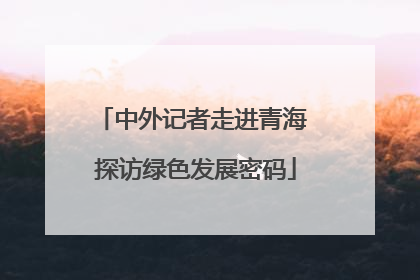 中外记者走进青海 探访绿色发展密码