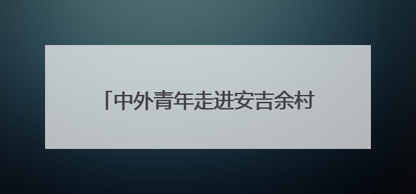 中外青年走进安吉余村探寻生态文明“密钥”