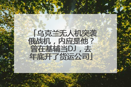 乌克兰无人机突袭俄战机，内应是他？曾在基辅当DJ，去年底开了货运公司