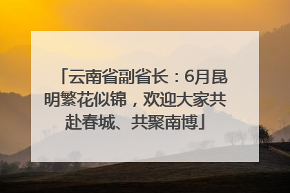 云南省副省长：6月昆明繁花似锦，欢迎大家共赴春城、共聚南博
