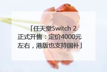 任天堂Switch 2正式开售：定价4000元左右，港版也支持国补